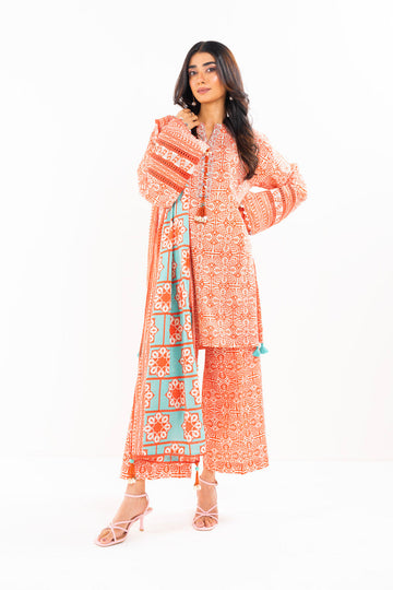 Alkaram Studio SS-12-24 Orange Spring Summer Collection Online Shopping